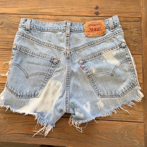Levi's Distressed Light Blue Jean Shorts - Picture 2 of 4